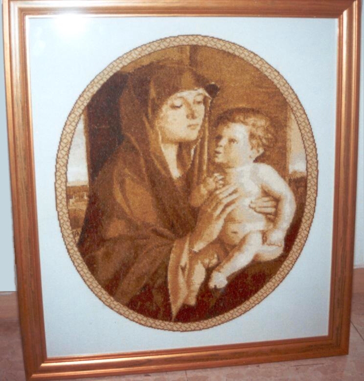 Schema punto croce Madonna Con Bambino 36