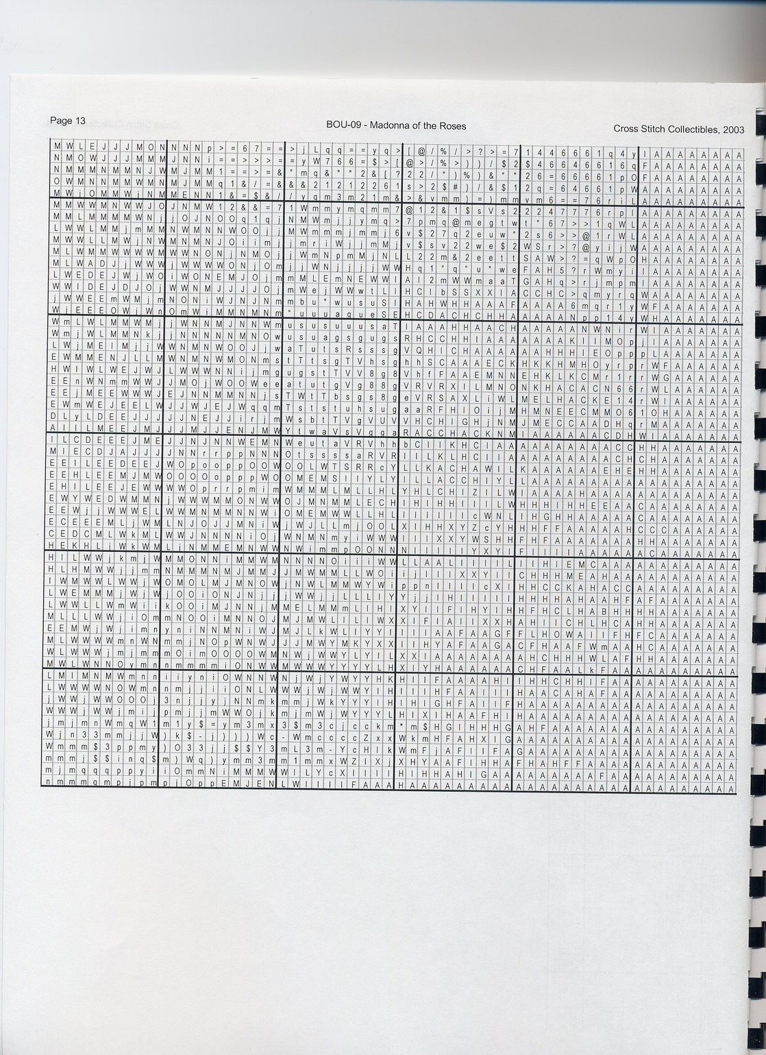 Schema punto croce Madonna Delle Rose 14