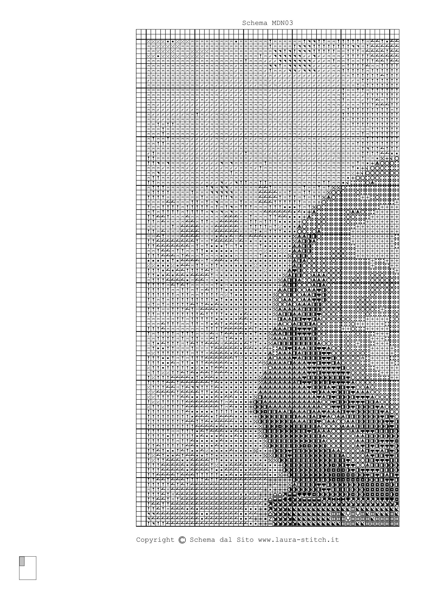 Schema punto croce Madonna In Azzurro 02