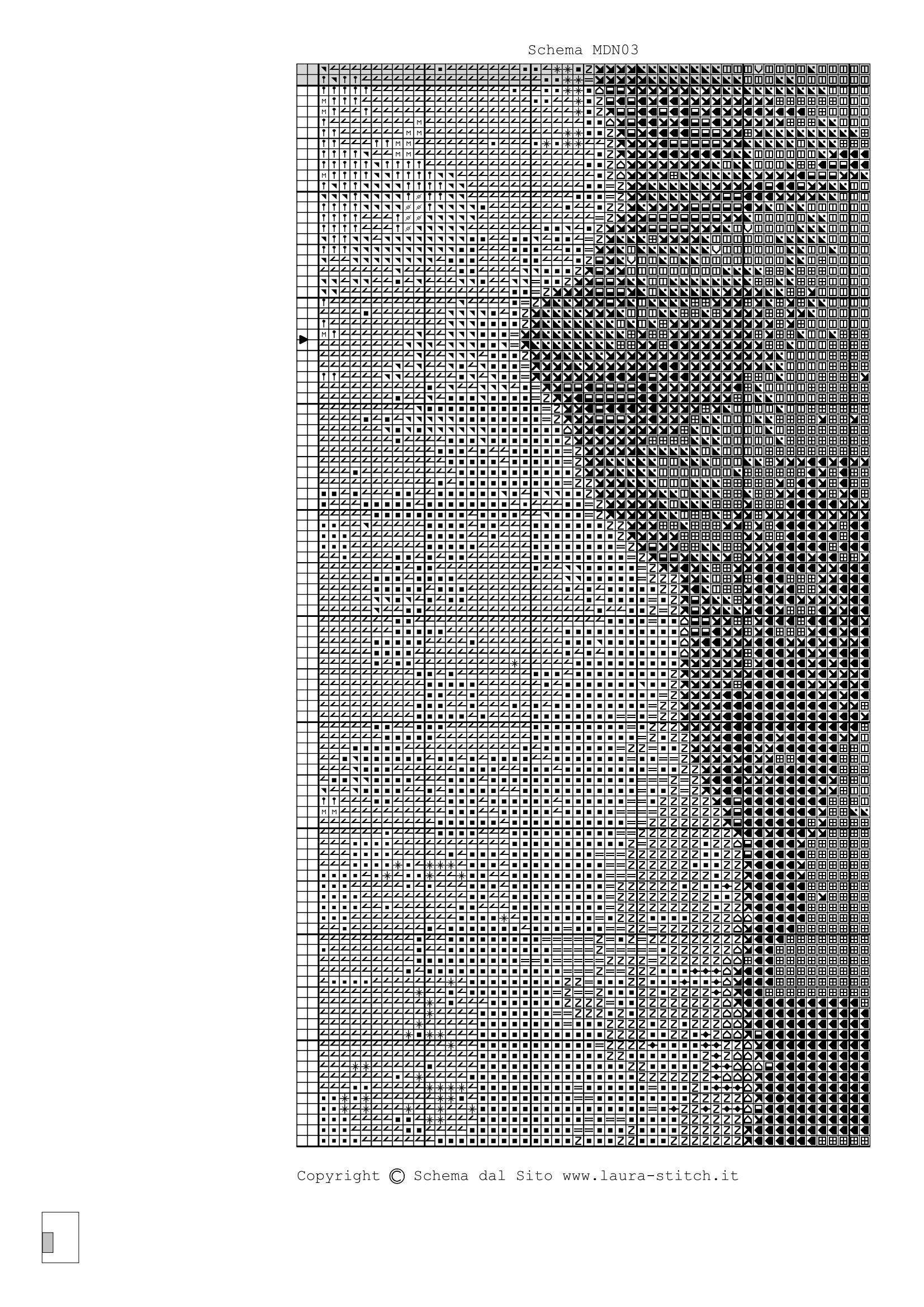 Schema punto croce Madonna In Azzurro 03