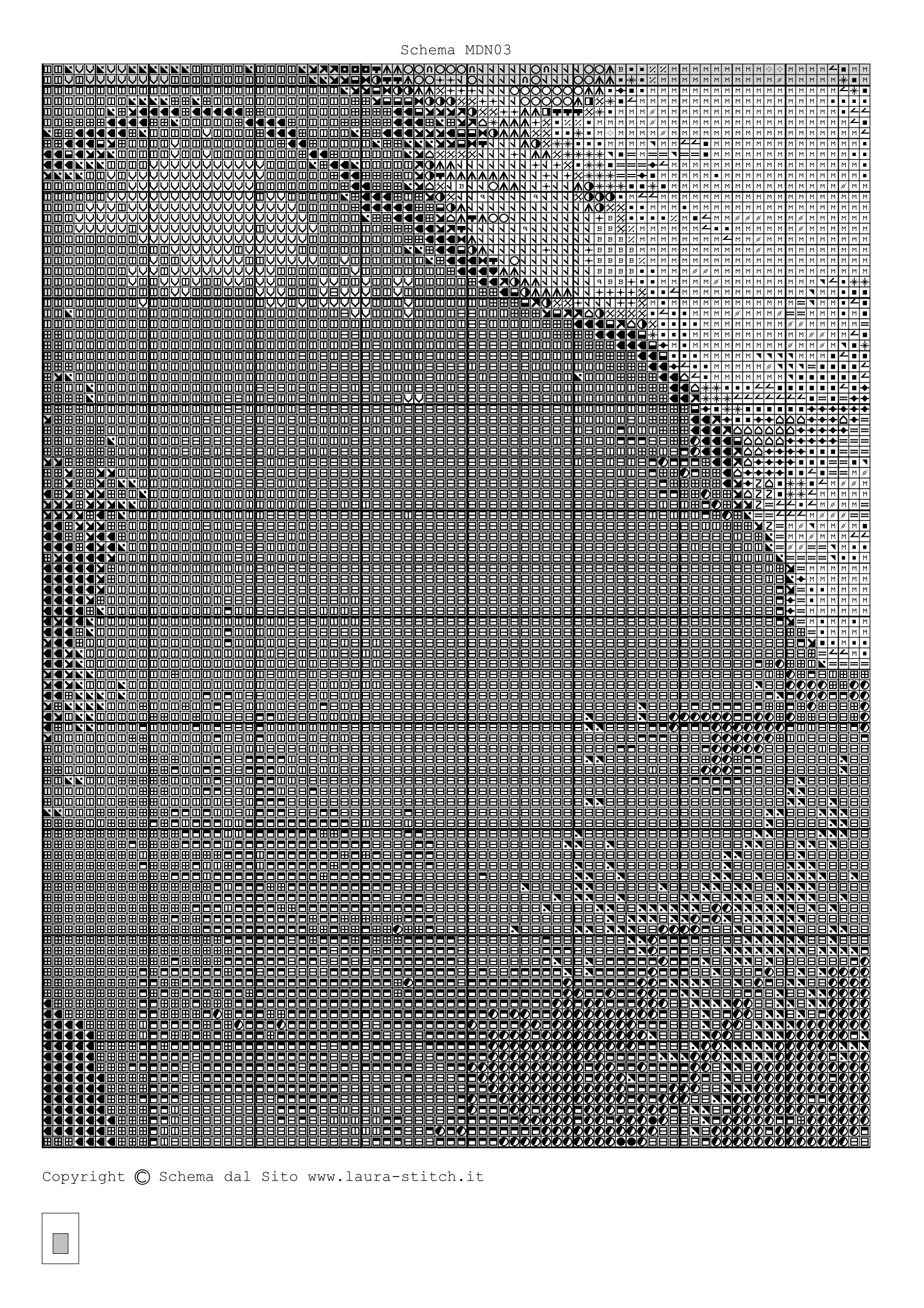 Schema punto croce Madonna In Azzurro 06