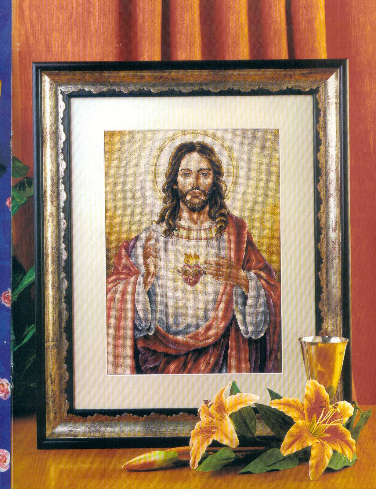 Schema punto croce Sacro Cuore Gesu 01