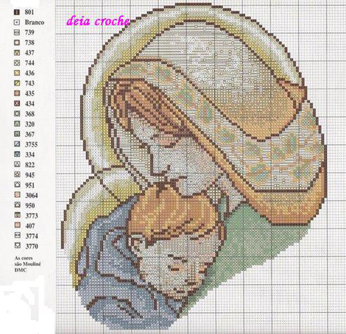 Schema punto croce Santa Vergine Gesu