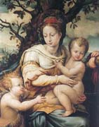 Schema punto croce Madonna E Bambinello 08