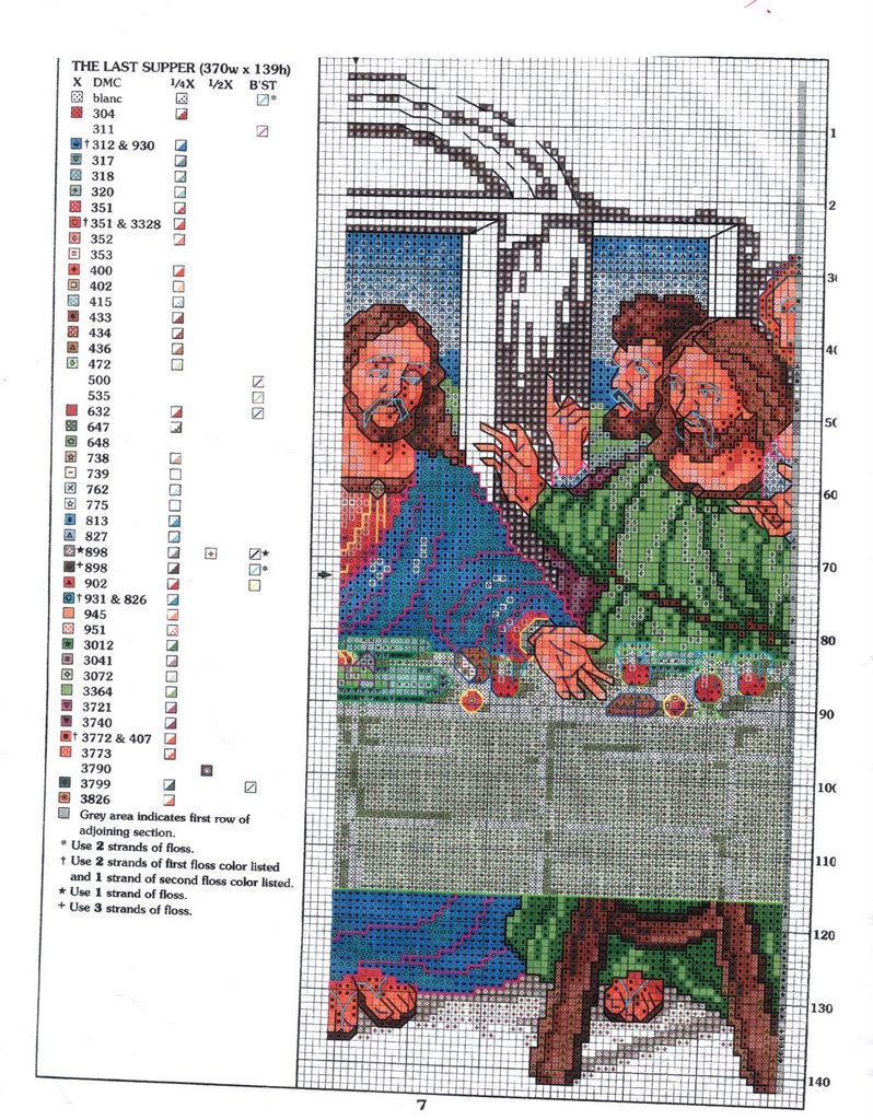 Kit Punto Croce Ultima Cena - 94x42 Cm Con Tessuto Stampato E Filo - Foto 12
