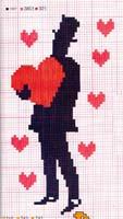 Schema San Valentino Uomo nero con cuore 