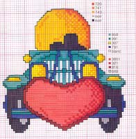 Schema San Valentino macchina con innamorati