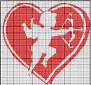 Schema San Valentino Cupido nel cuore 
