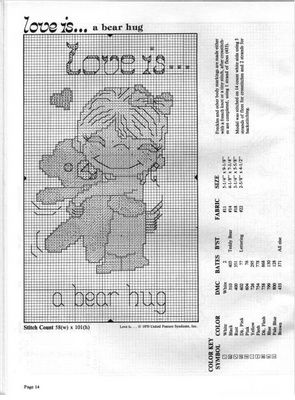 Schema punto croce Amare E 14