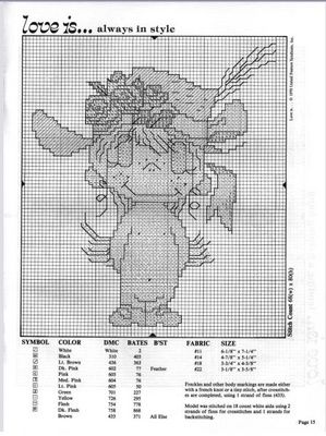 Schema punto croce Amare E 15