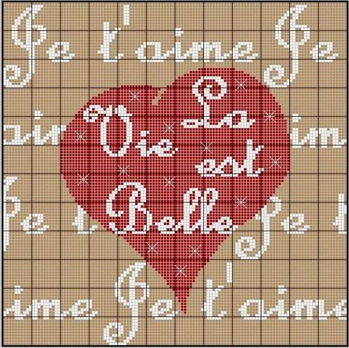 Schema punto croce Cuore 4