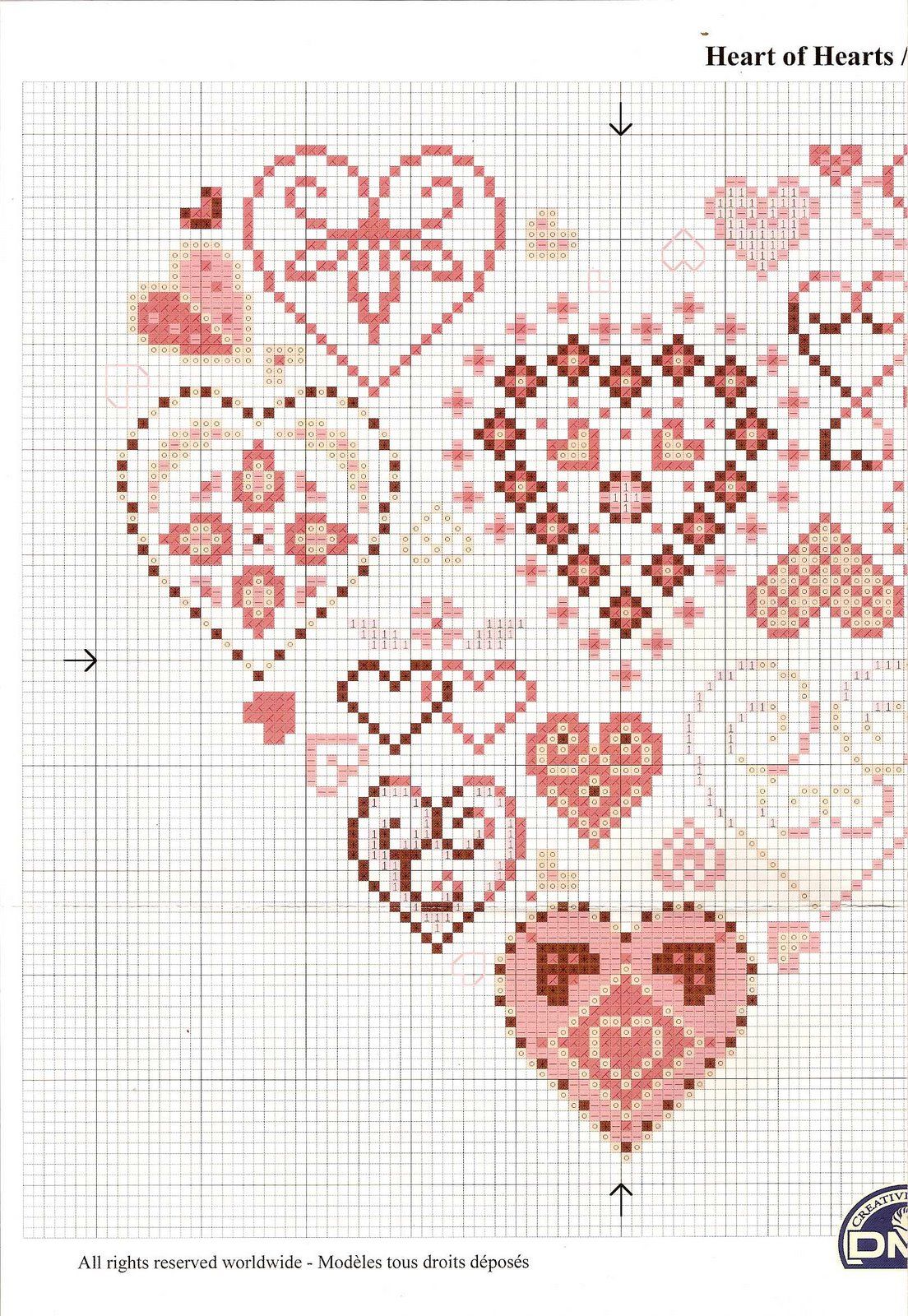 Schema punto croce Cuore 40