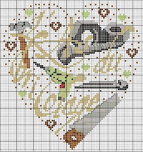 Schema punto croce Cuore Faidate 2