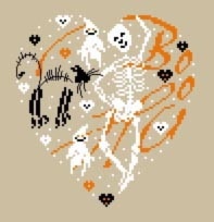 Schema punto croce Cuore Scheletro 1