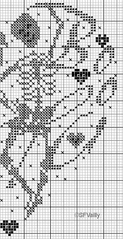 Schema punto croce Cuore Scheletro 3