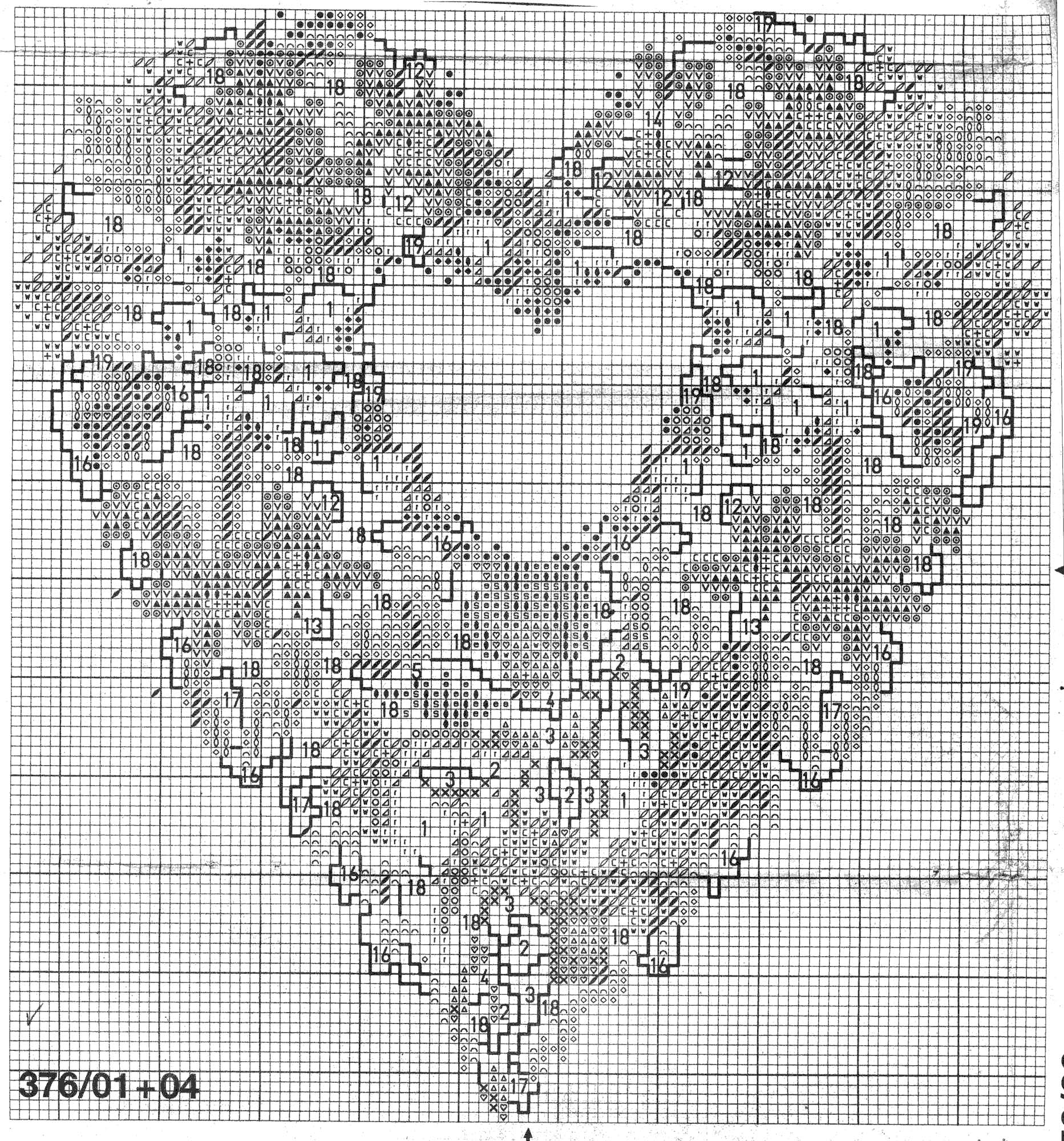 Schema punto croce Heart 2