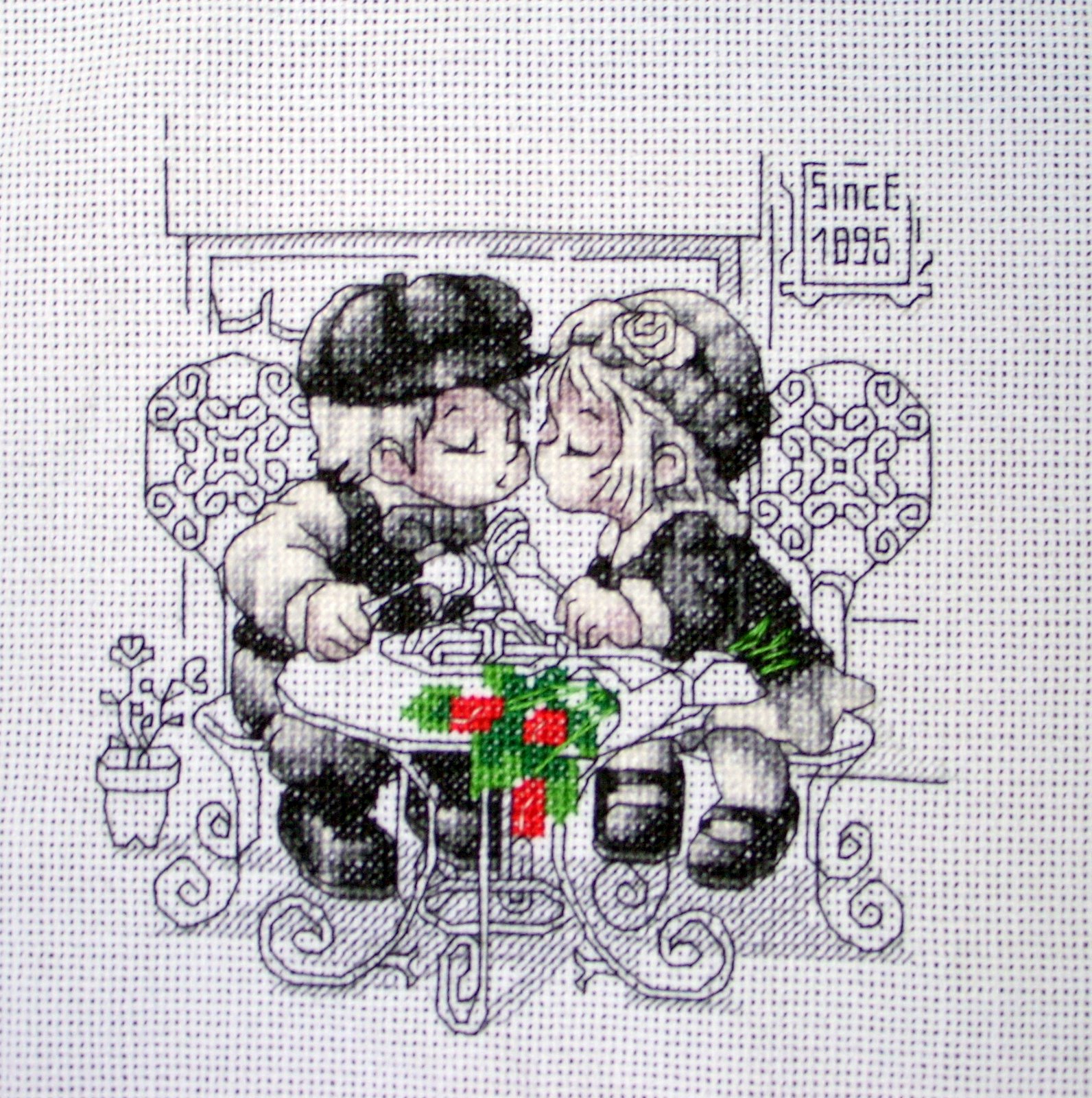 Schema punto croce Pranzo D Amore 1