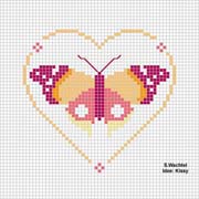 Schema punto croce Cuore E Farfalla
