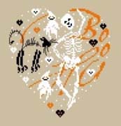 Schema punto croce Cuore Scheletro 1