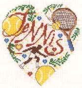 Schema punto croce Cuore Tennis