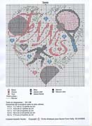 Schema punto croce Cuore Tennis 2