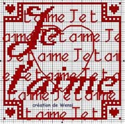 Schema punto croce Je Taime