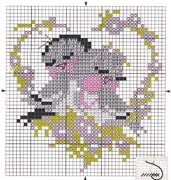 Schema punto croce Uccellini Innamorati 2