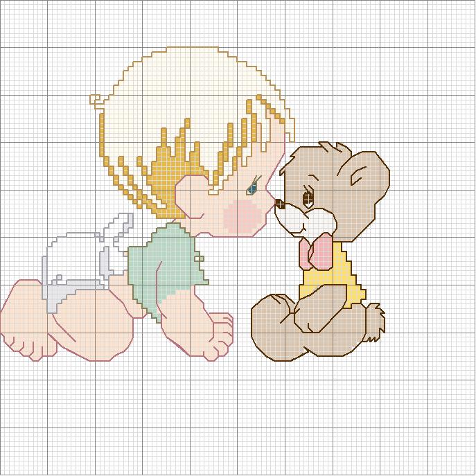 Schema punto croce Bebe Orsetto