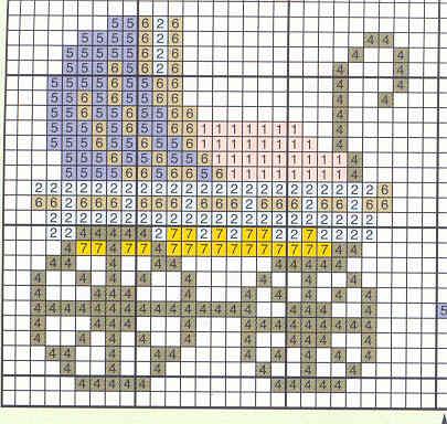 Schema punto croce Carrozzina Gialla