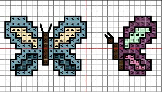 Schema punto croce Farfalline