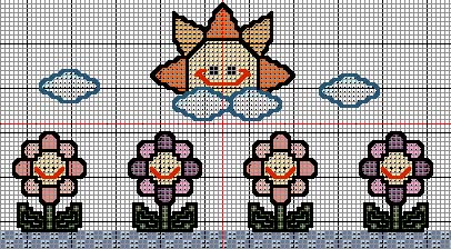 Schema punto croce Fiorellini Sole