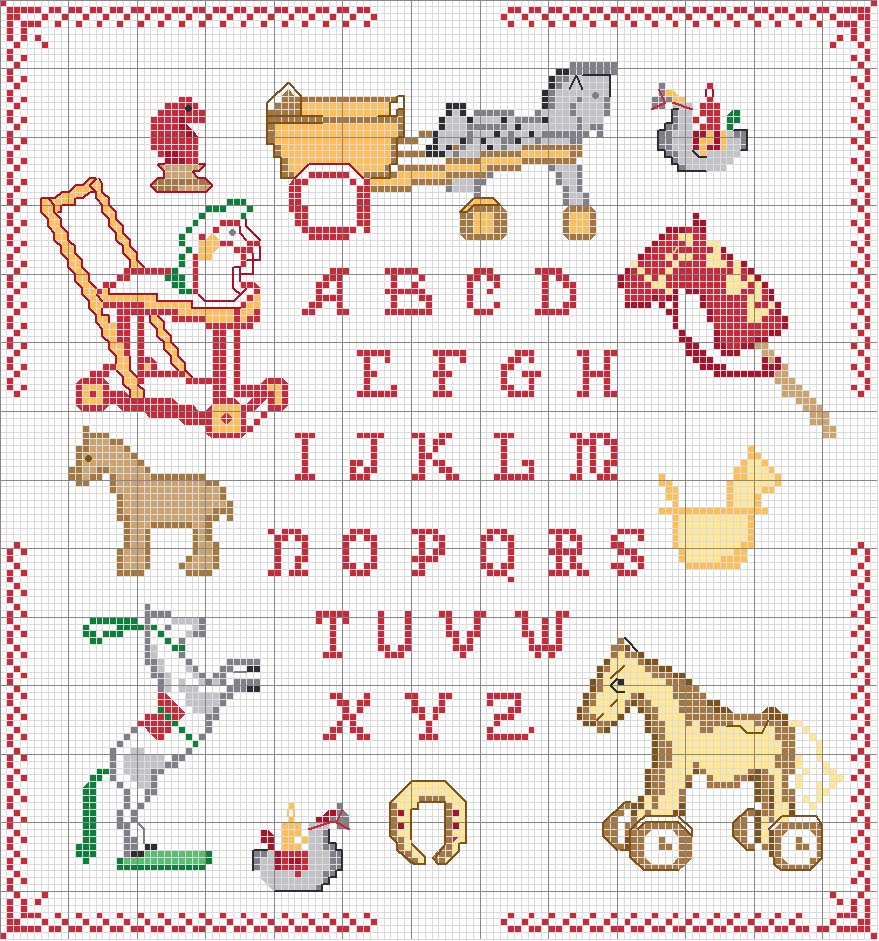 Schema punto croce Giocattolini