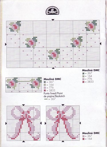 Schema punto croce Nodini Rosa