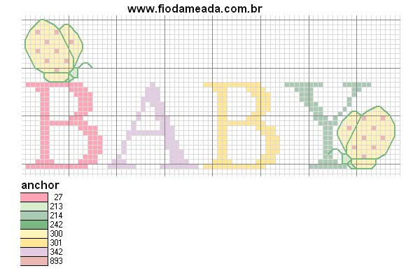 Schema punto croce Scritta Baby