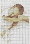 Schema punto croce Bebe Che Dorme 1
