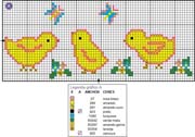 Schema punto croce Pulcini Bebe