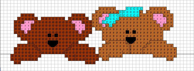 Schema punto croce Striscia Orsetti