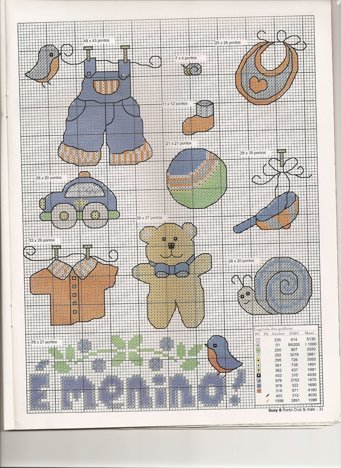 Schema punto croce Vestitini Salopettes