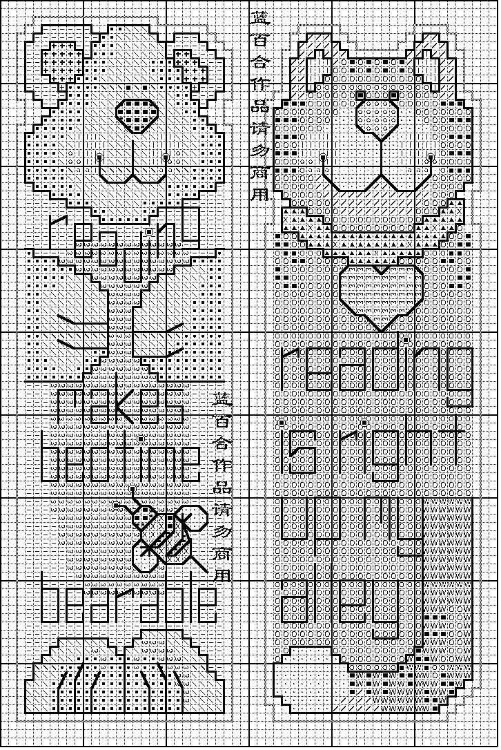 Schema punto croce Segnalibri Gattoni