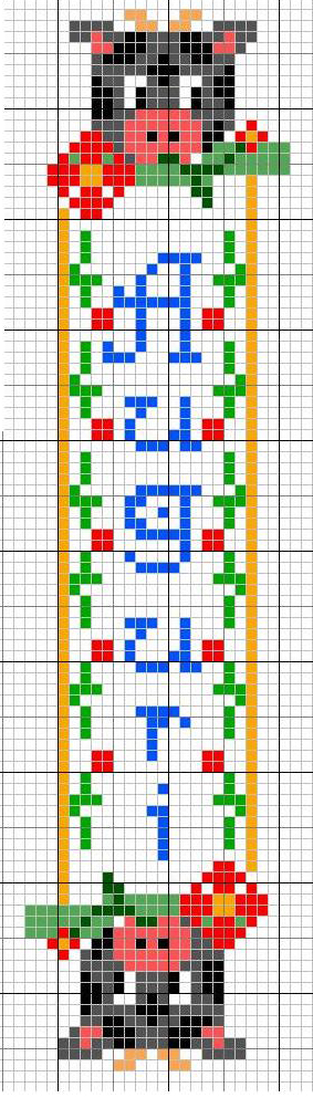 Schema punto croce Segnalibro Megghy