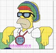 Schema punto croce Simpson Mammaele