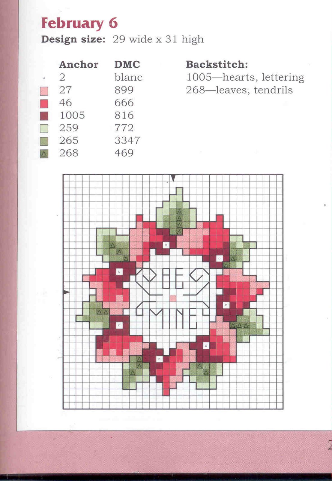 Schema punto croce Febbraio