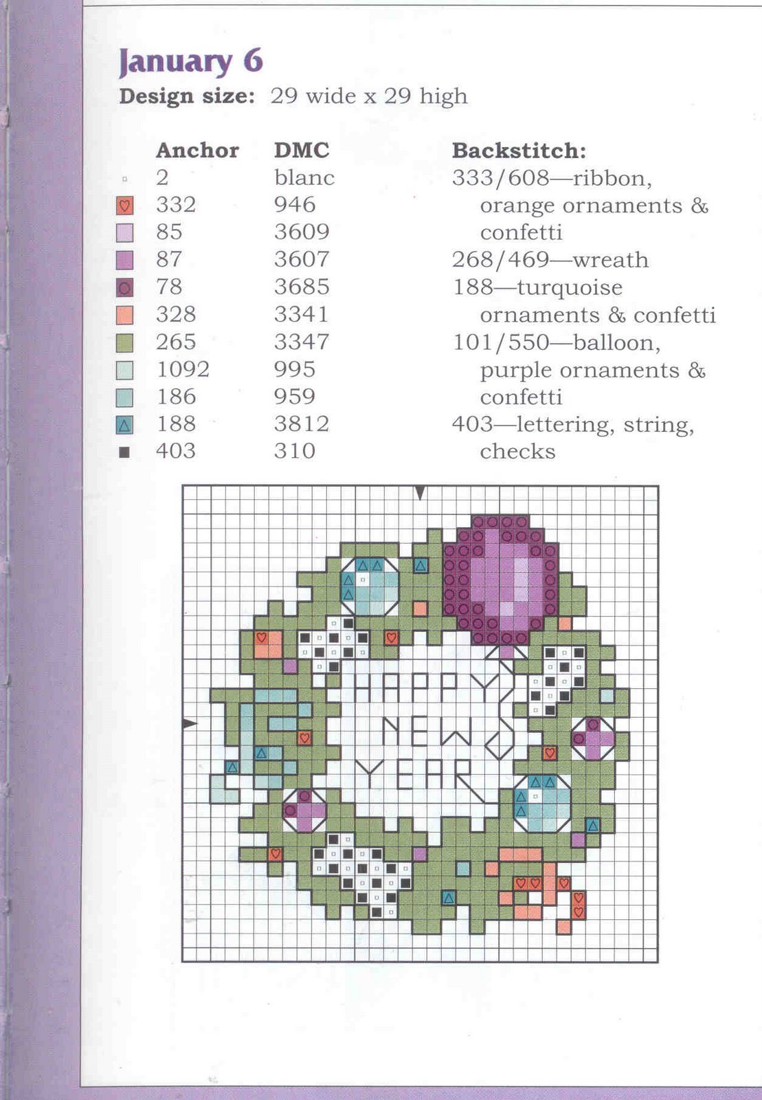 Schema punto croce Gennaio