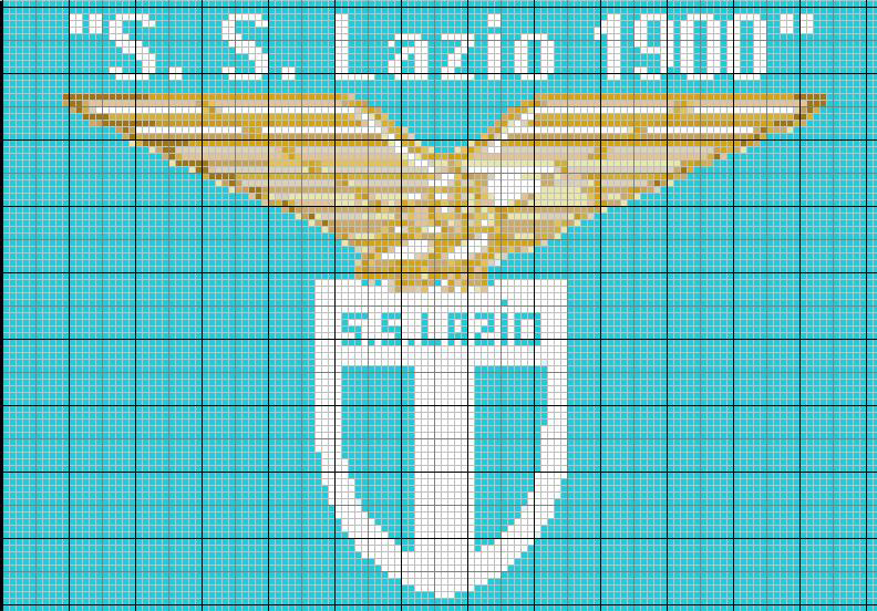 Schema punto croce Lazio Scritta