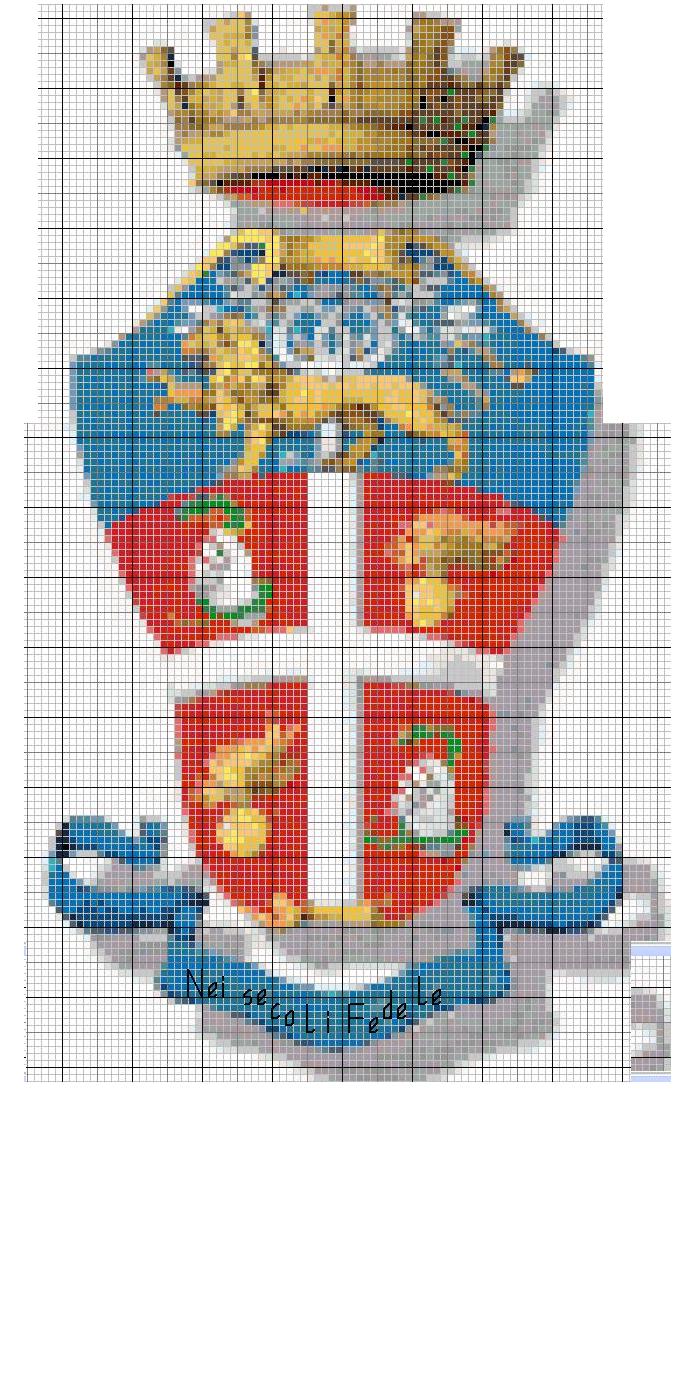 Schema punto croce Stemma Carabinieri 2