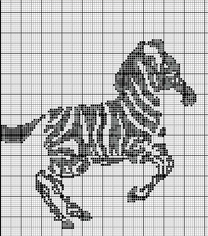 Schema punto croce Zebra