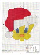 Schema punto a croce Titti Babbo Natale