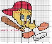 Schema punto a croce Titti baseball