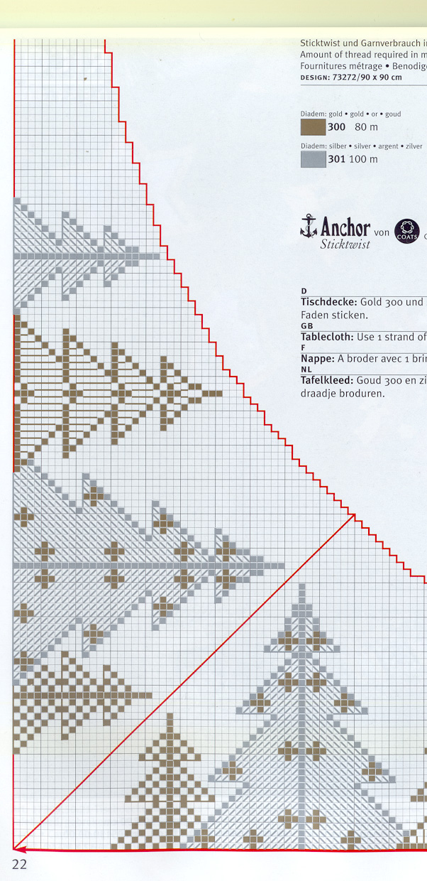 Schema punto croce Tovaglia 102
