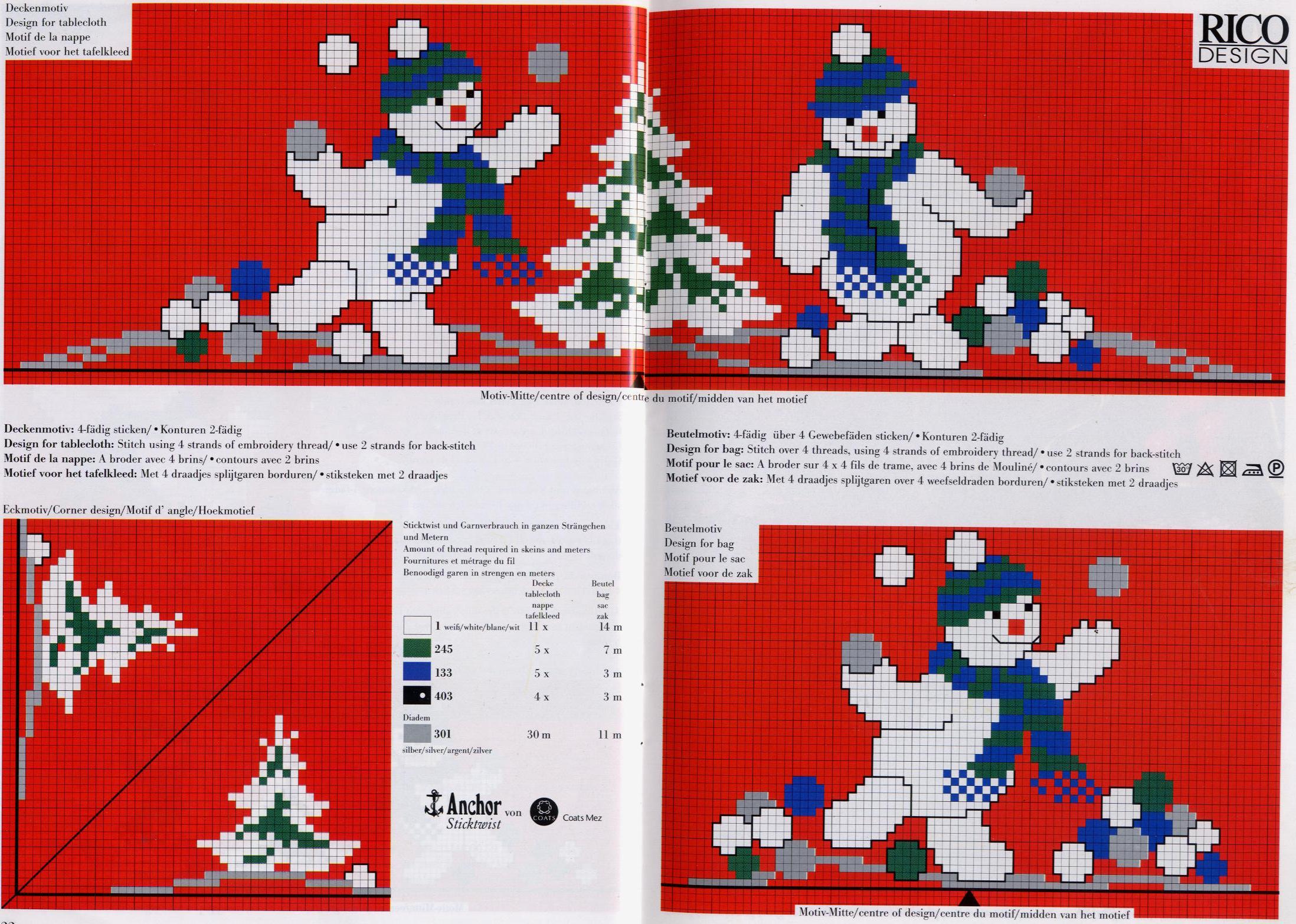 Schema punto croce Tovaglia 13